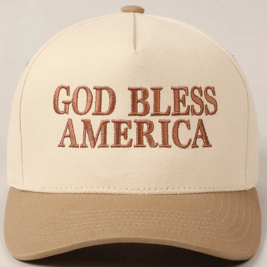 God Bless America Embroidered Cap