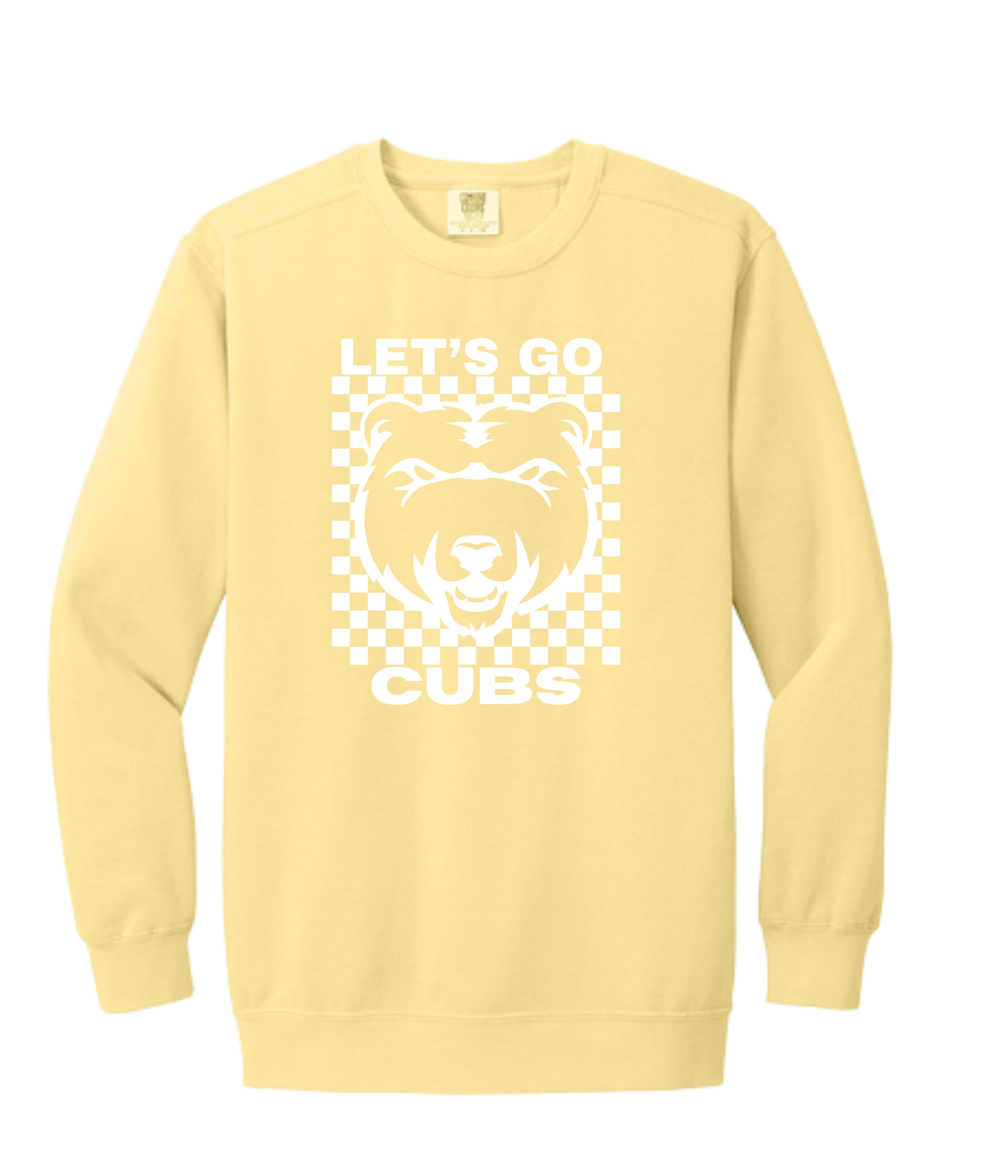 Adult Comfort Color Crew -Let's Go Cubs
