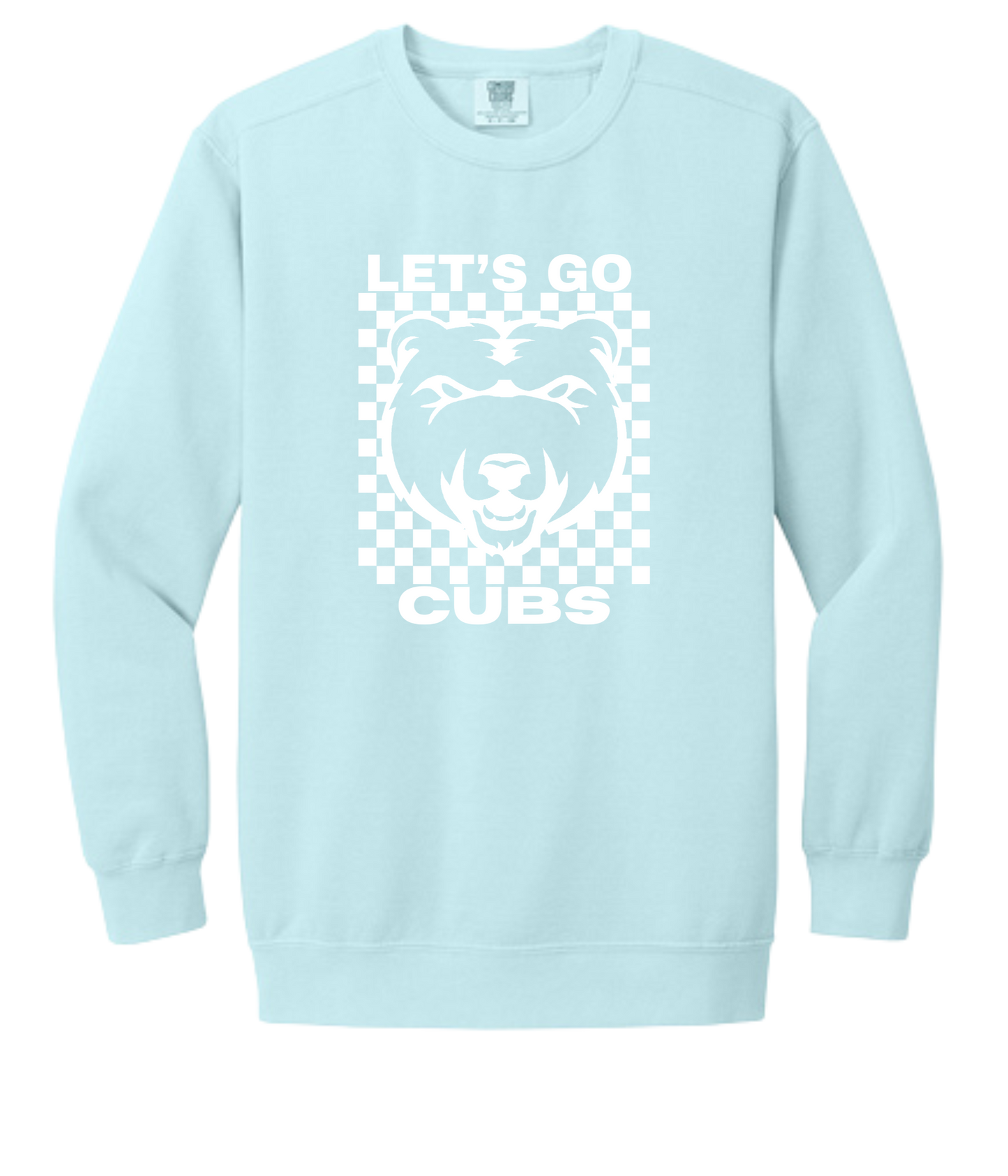 Adult Comfort Color Crew -Let's Go Cubs