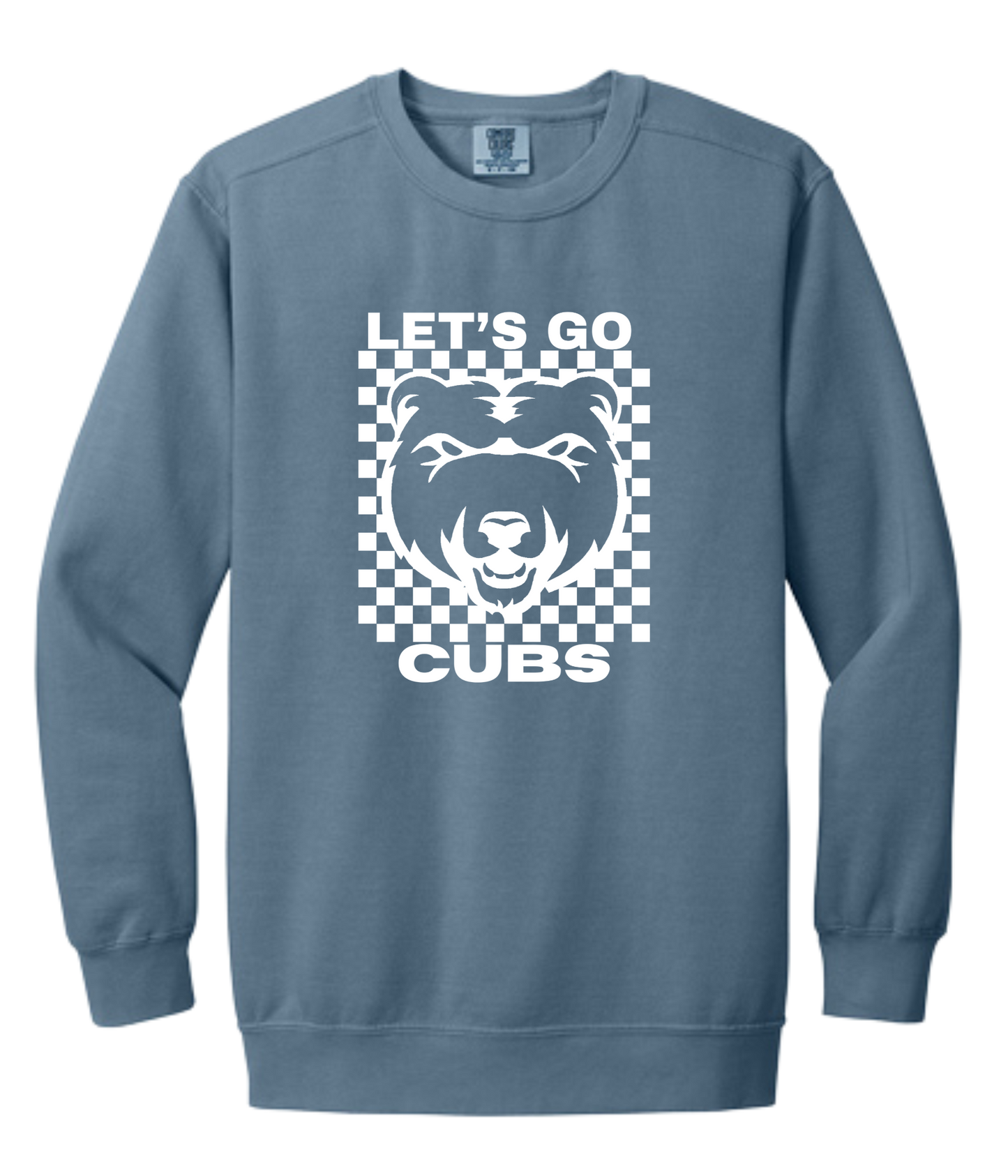 Adult Comfort Color Crew -Let's Go Cubs
