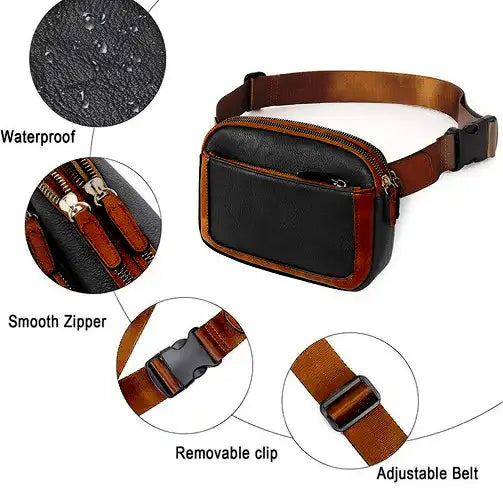 Adjustable Strap Mini Pu Leather Crossbody Bag - Black