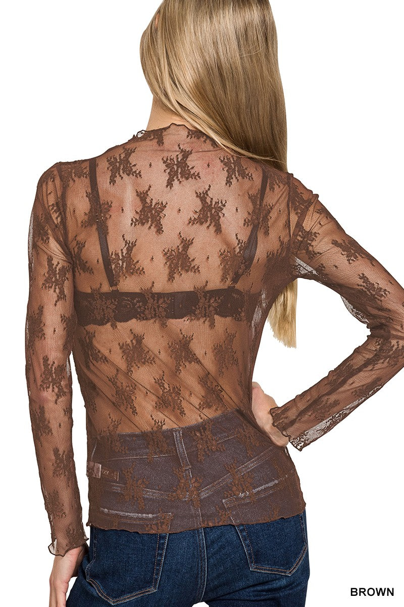 Zenana Lace undershirt - Brown