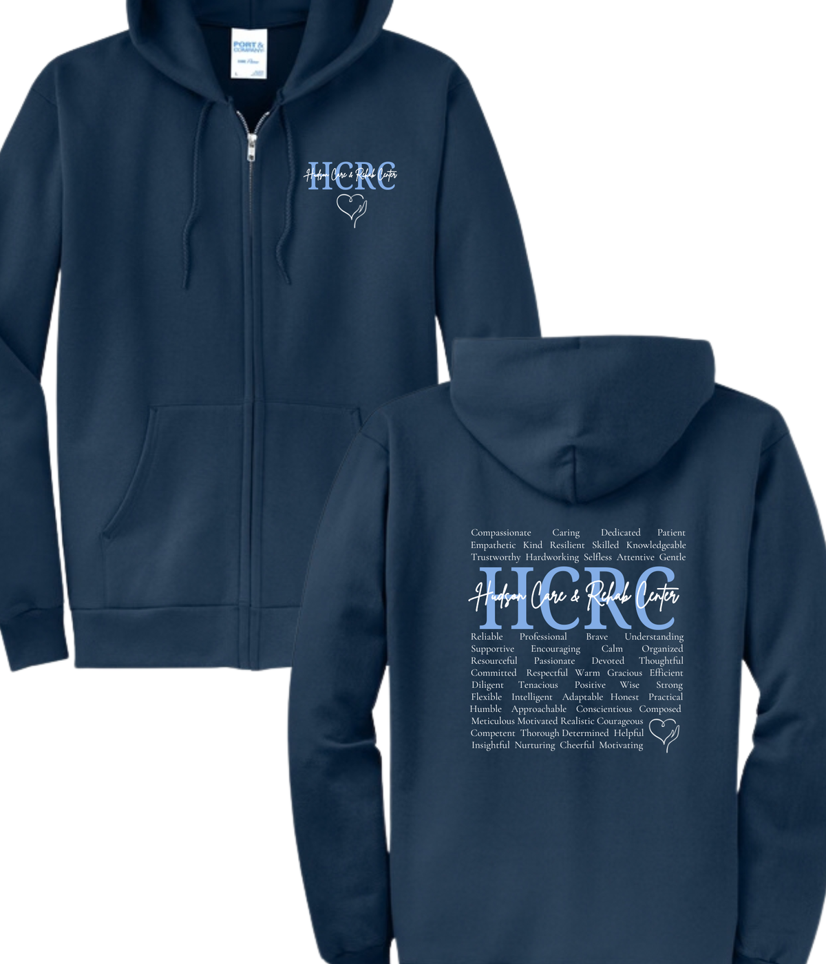 Hudson Care & Rehab - Port & Co Full Zip Hoodie - Words
