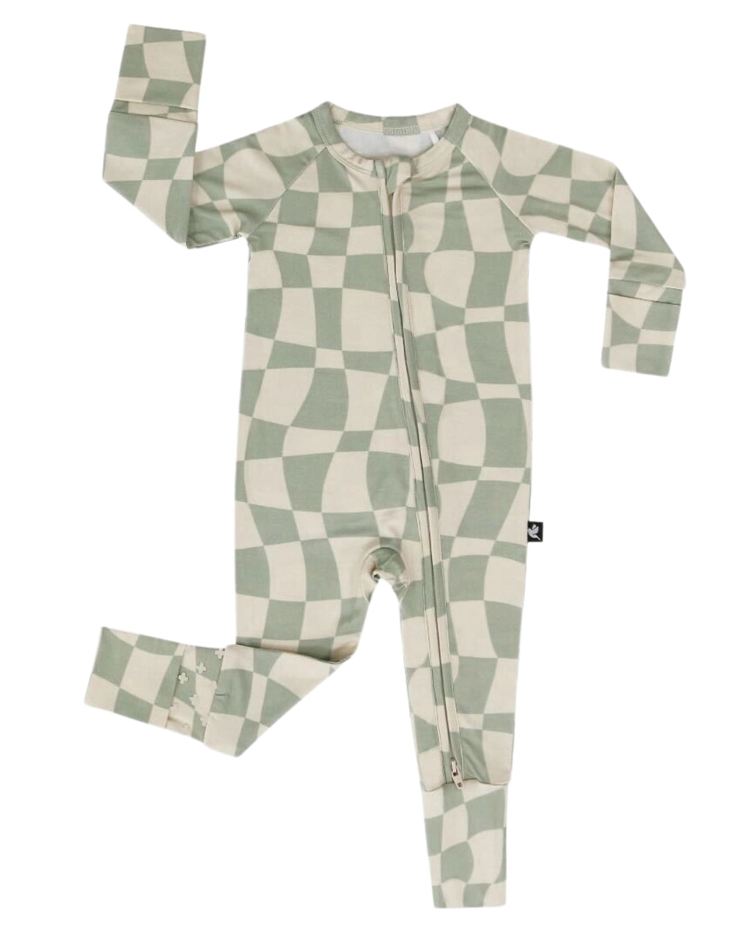 Ivy Wavy Checkers Bamboo Onesie