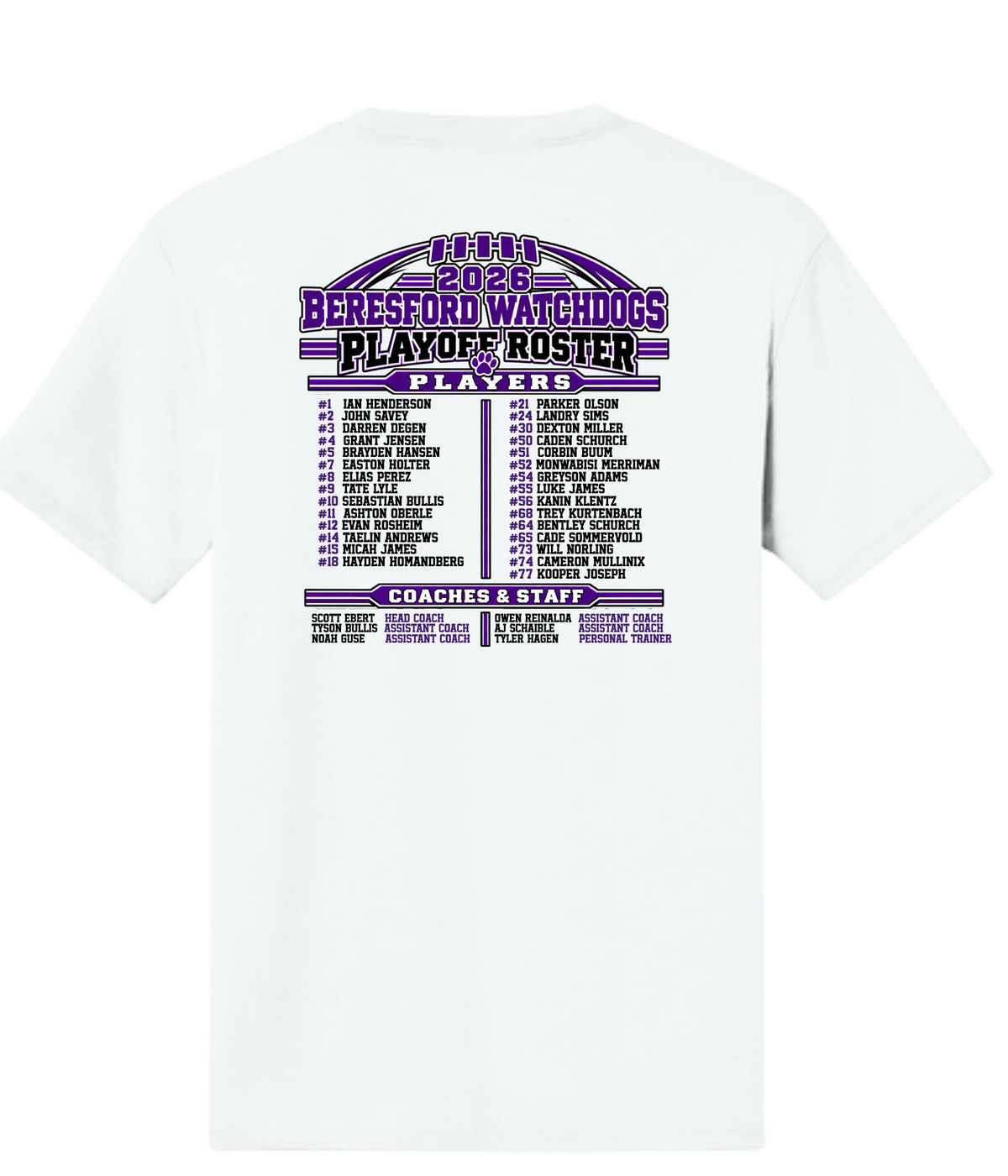 Beresford Watchdogs Football Playoffs - Tshirt