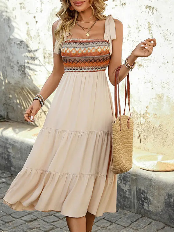 Camisole A Hem Patchwork Dress