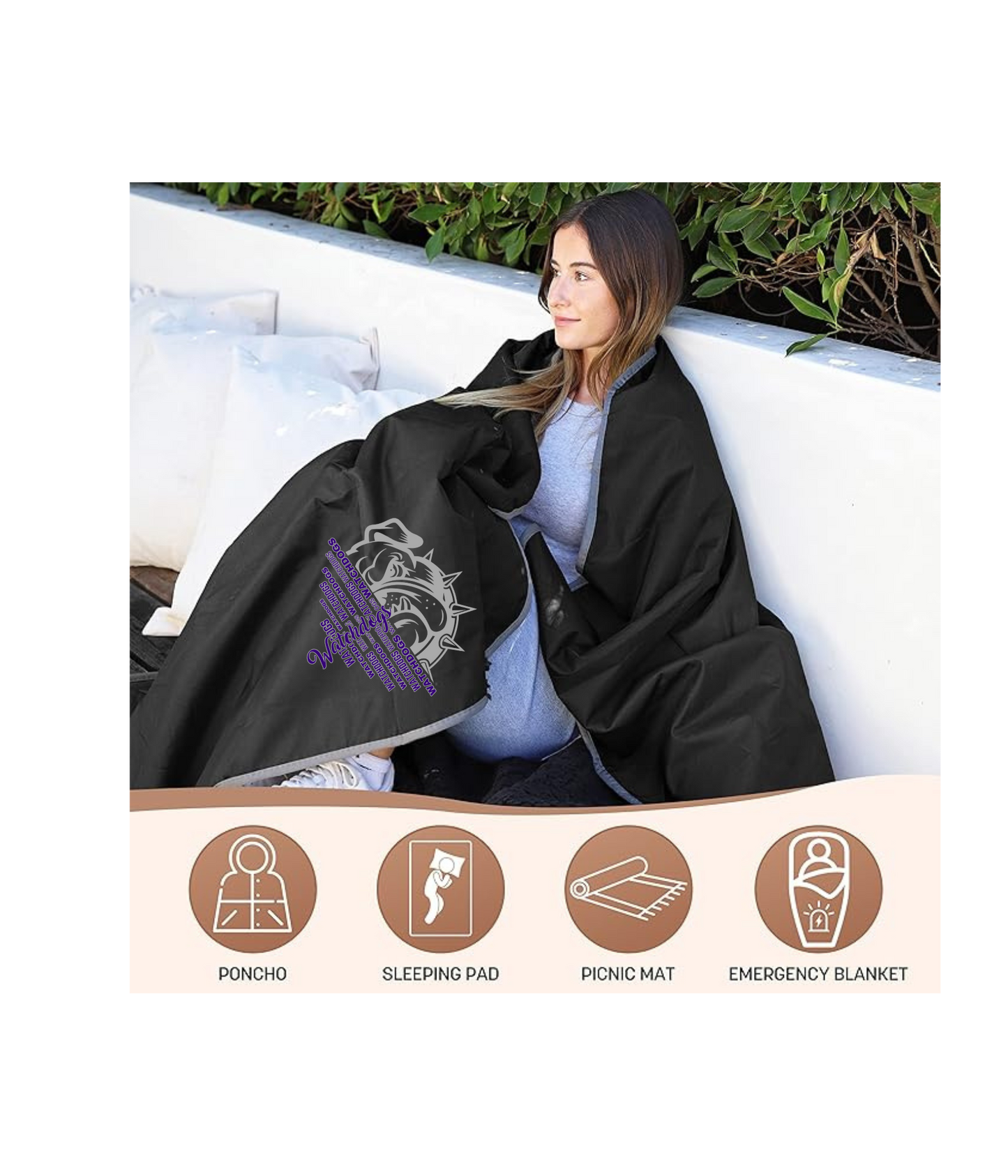 Waterproof Outdoor Sherpa Lining Blanket - 1/2 Face Watchdog