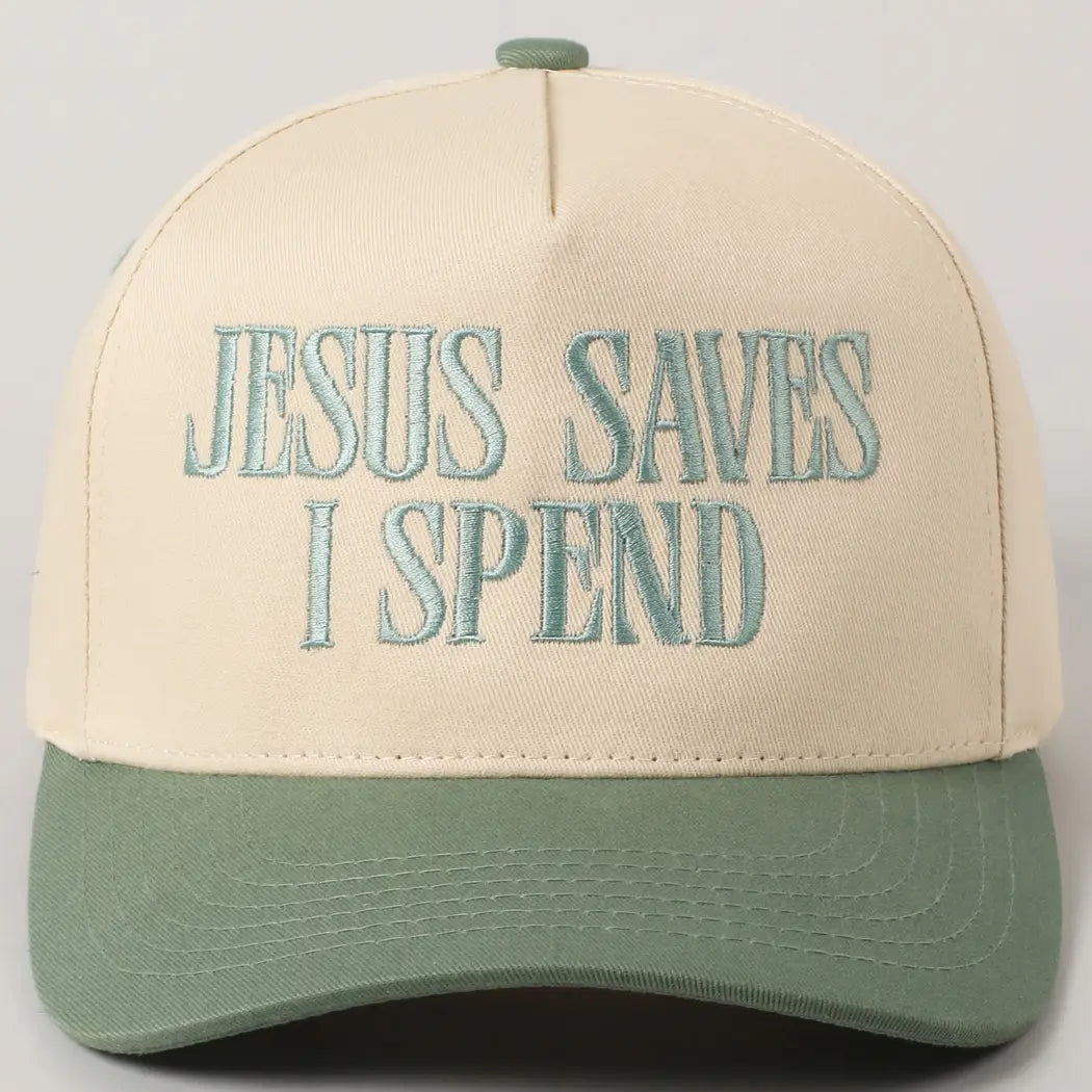 Jesus Saves I spend Trucker cap - Green