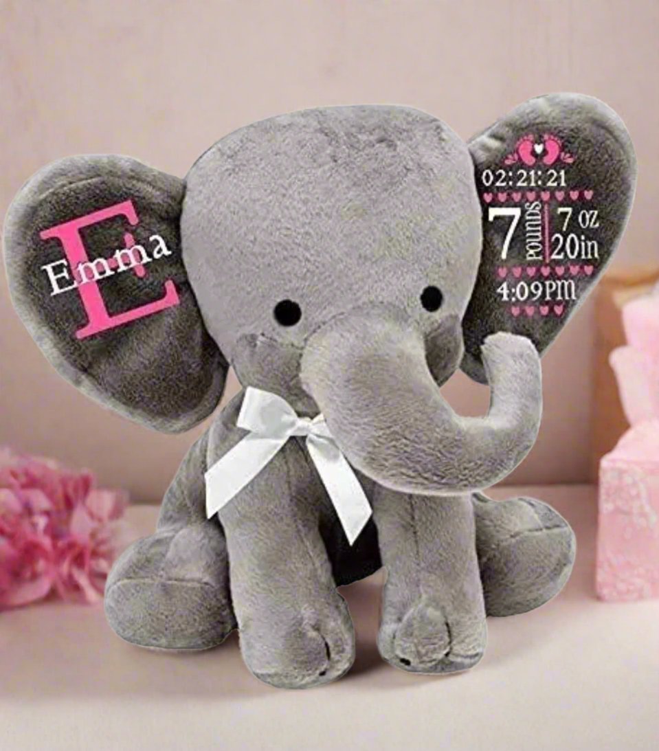 Personalized Stuffed Elephant