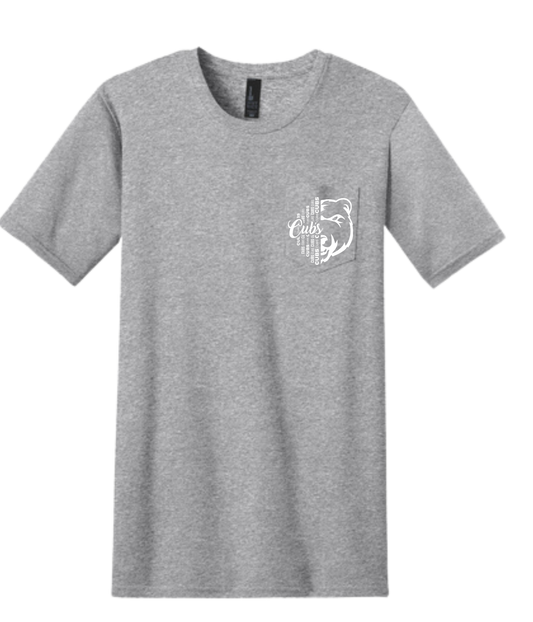 Adult T-shirt with Pocket - 1/2 Face Cub