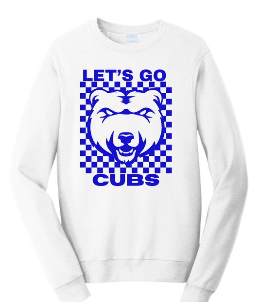 Adult Crew Sweatshirt - Let's Go Cubs