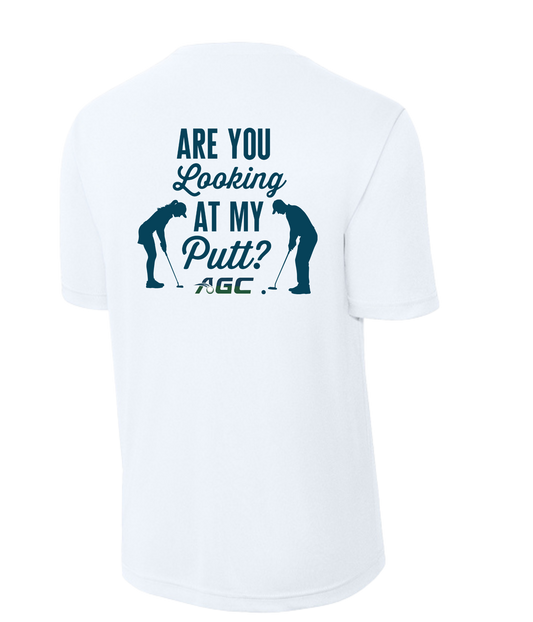 Alcester Golf Course - Unisex Dry-Fit Tee - Looking at my Putt
