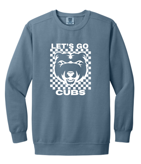 Adult Comfort Color Crew -Let's Go Cubs