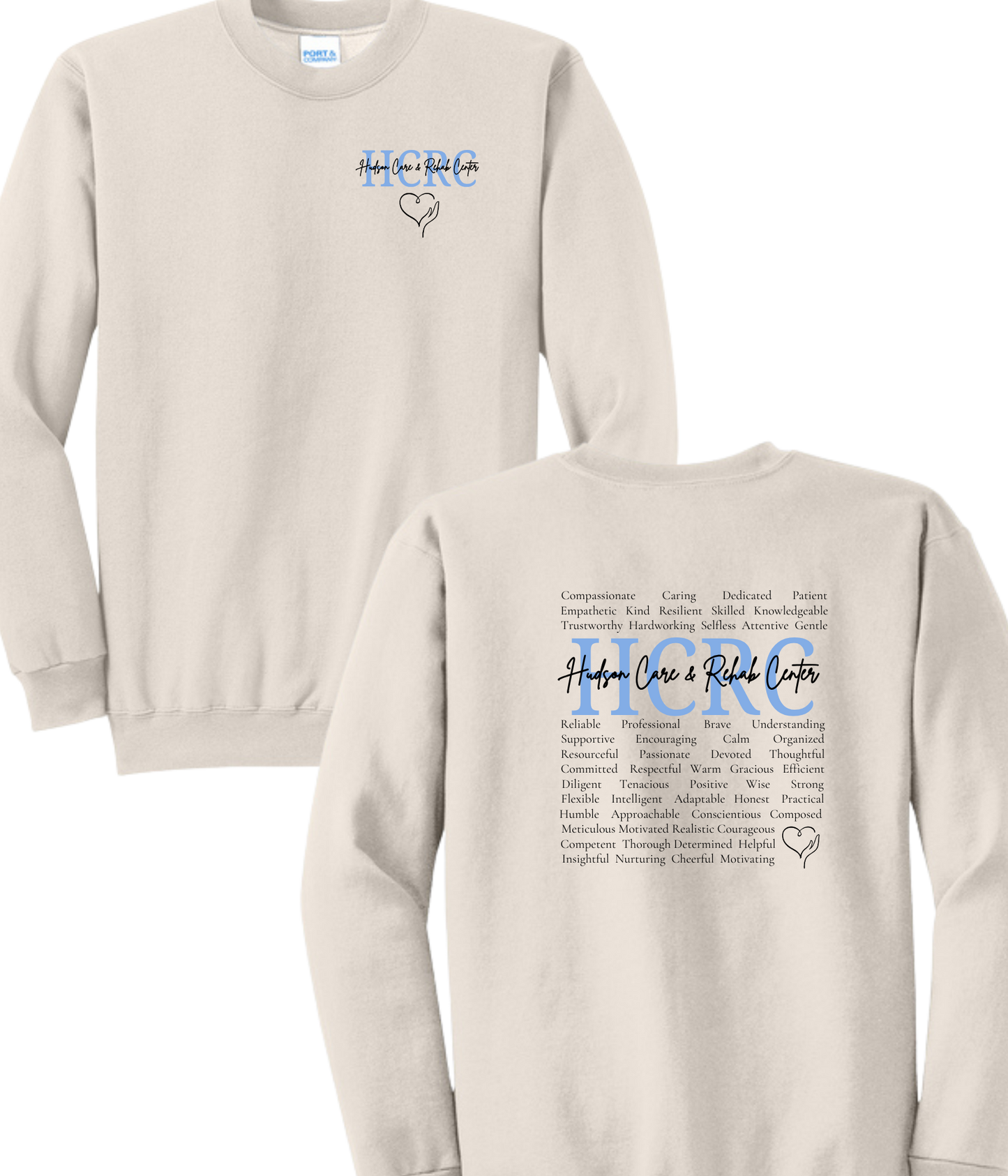 Hudson Care & Rehab - Port & Co Crewneck - Words