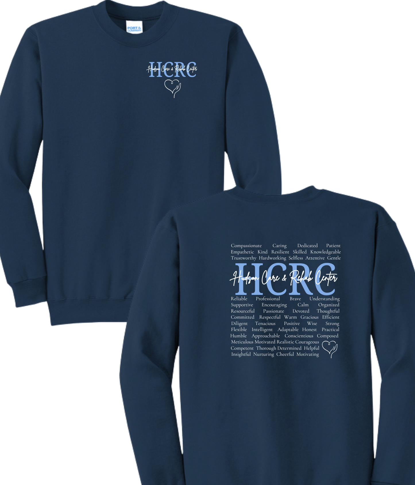 Hudson Care & Rehab - Port & Co Crewneck - Words