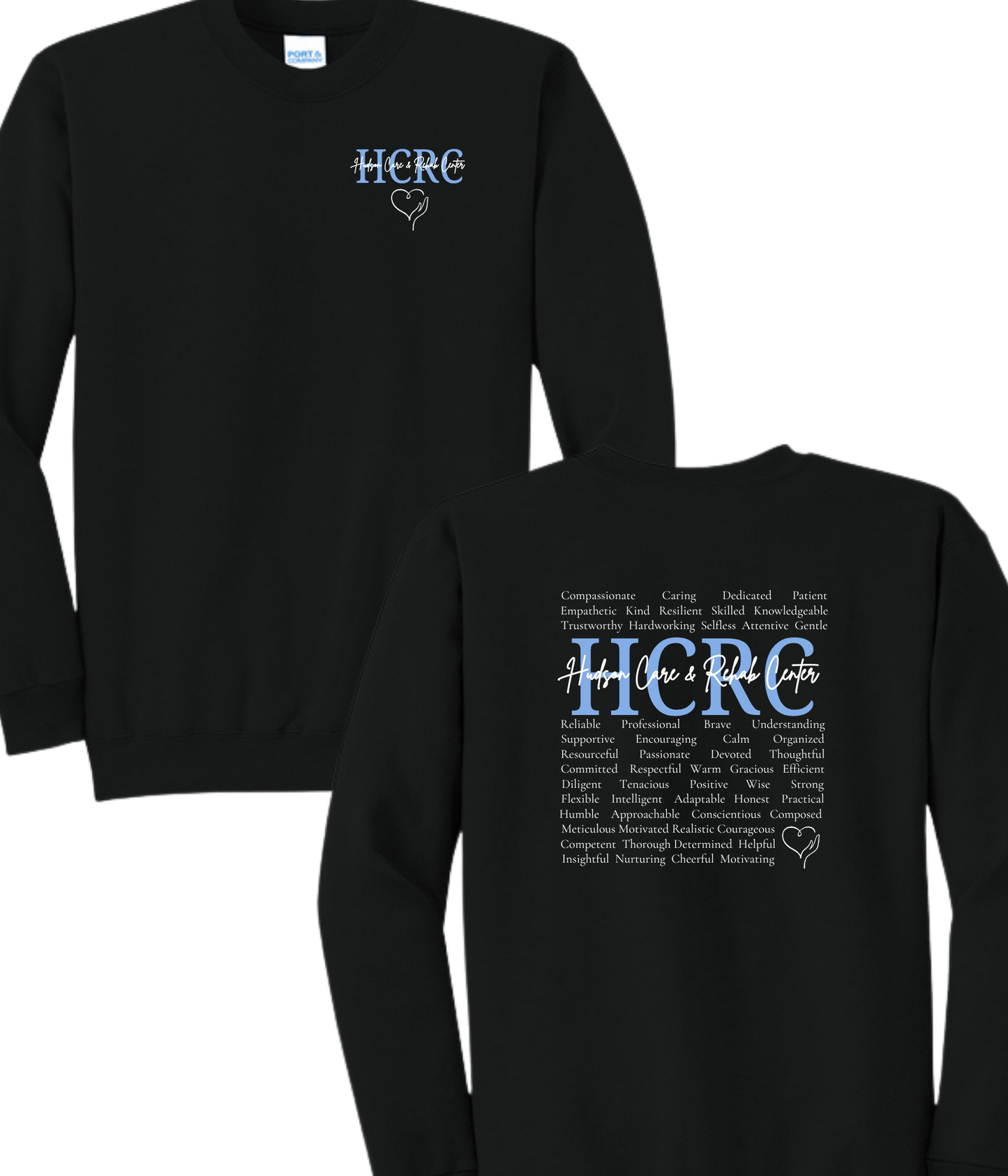 Hudson Care & Rehab - Port & Co Crewneck - Words