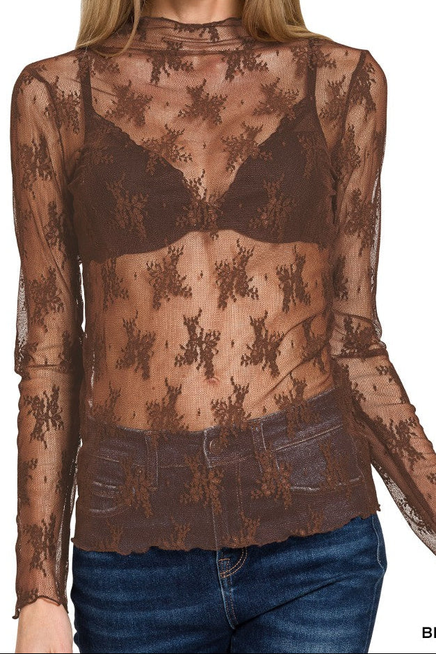 Zenana Lace undershirt - Brown