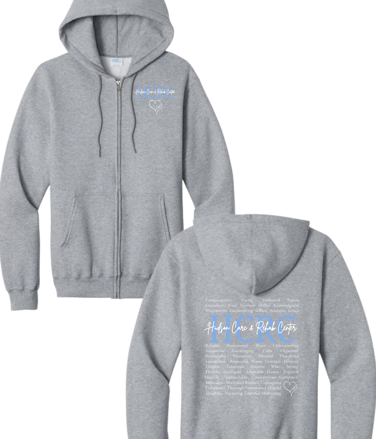 Hudson Care & Rehab - Port & Co Full Zip Hoodie - Words