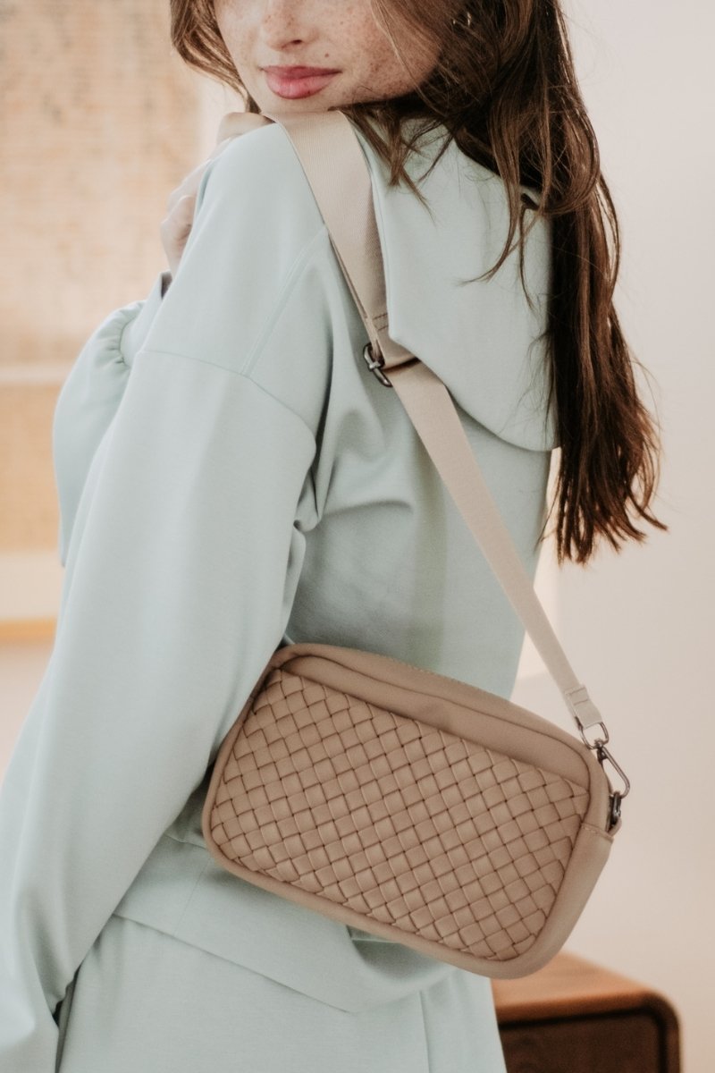 Cross Body Woven Purse - Tan