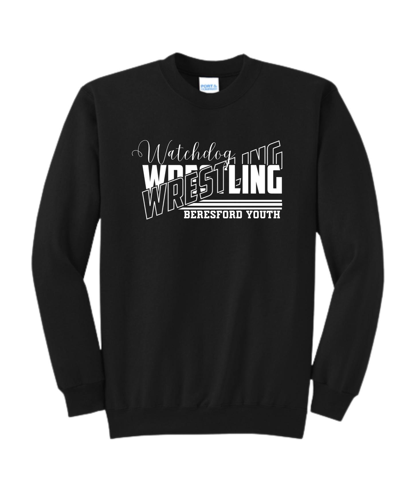 Beresford Youth Wrestling Crewnecks - Cursive