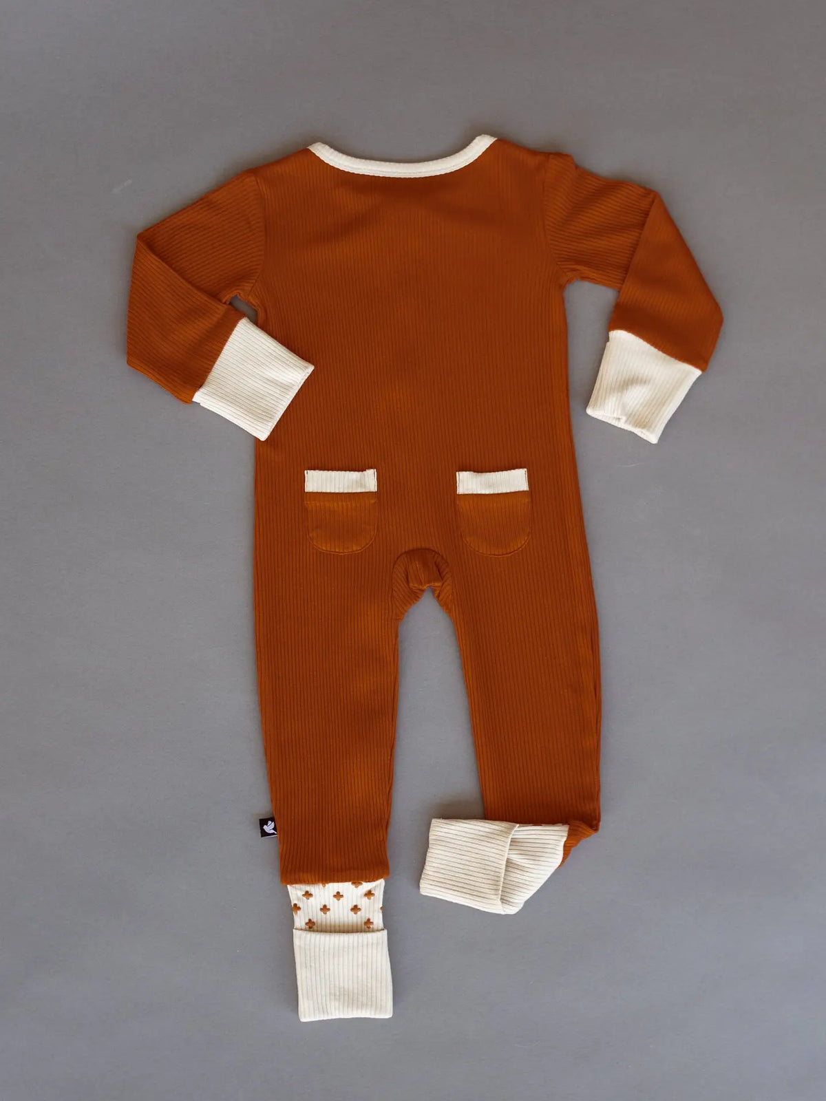 Rust Ribbed Bamboo Onesie