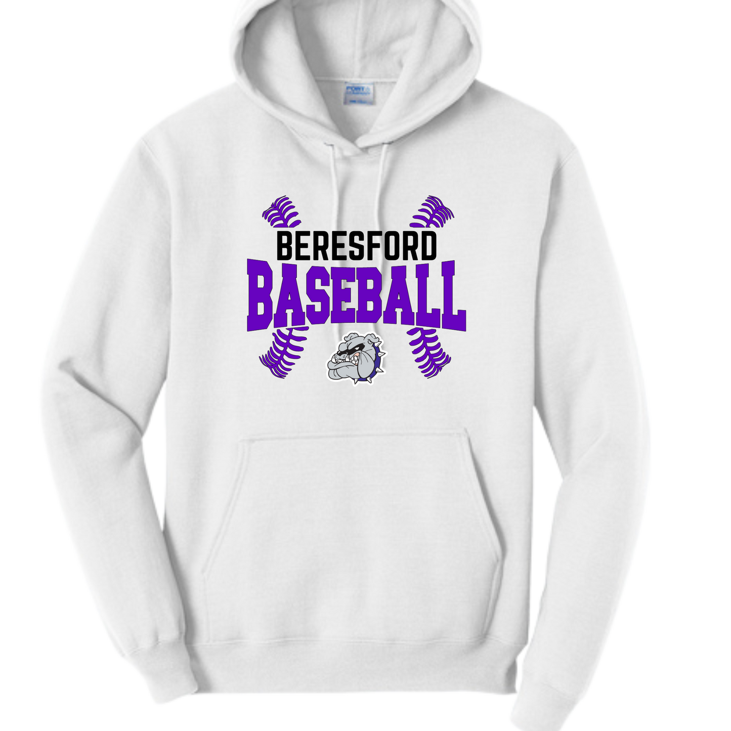 Port & Company Hoodie - Beresford/ Beresford Area - Baseball Stitches