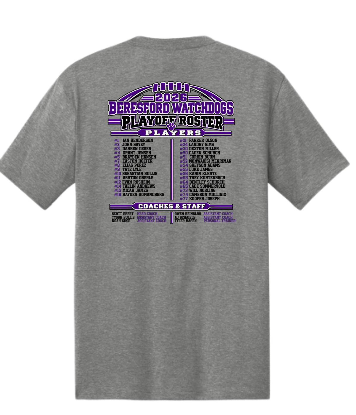 Beresford Watchdogs Football Playoffs - Tshirt