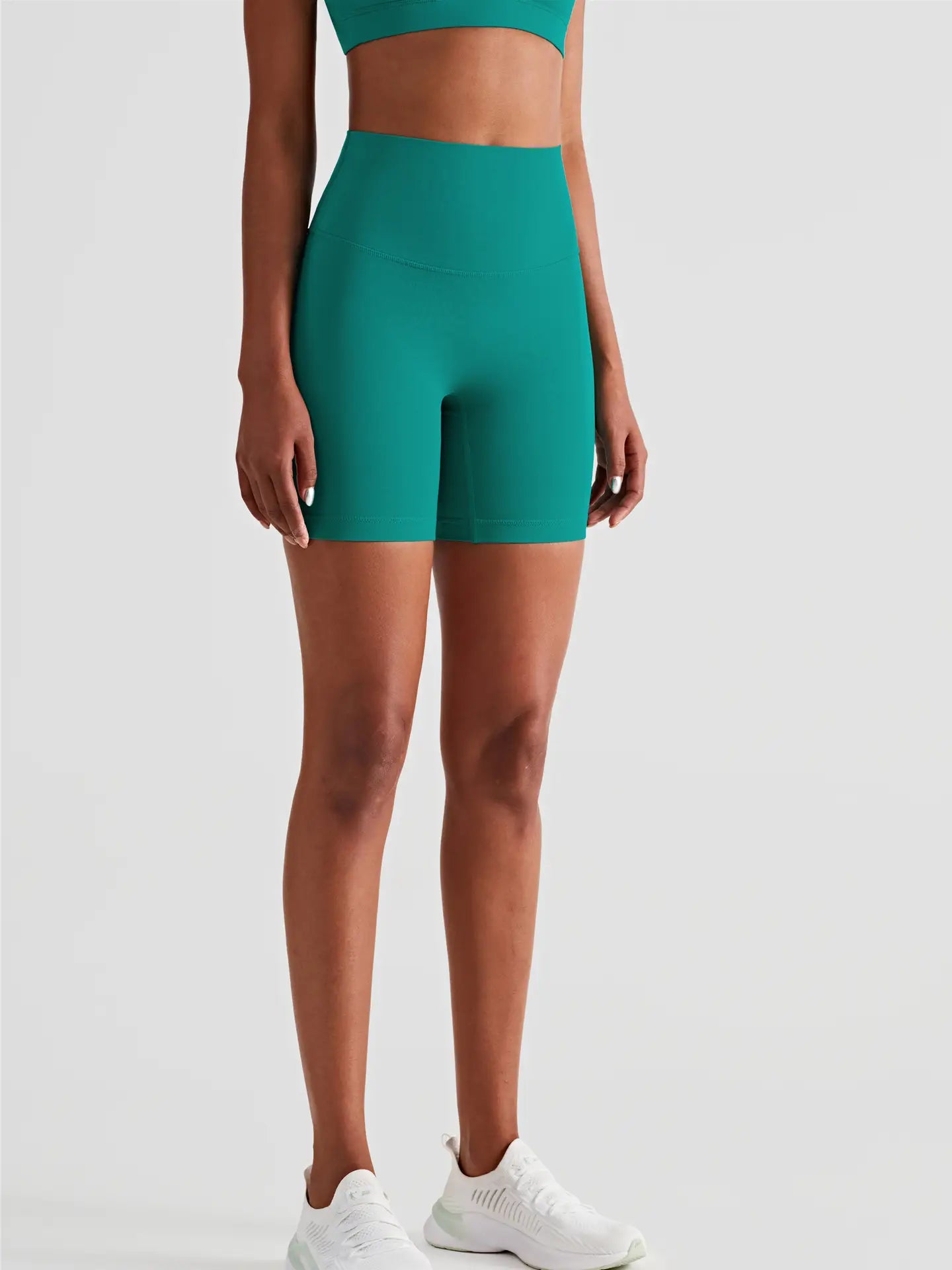 Buttersoft High Waist Mid-Thigh Biker Short (Grey or Emerald)