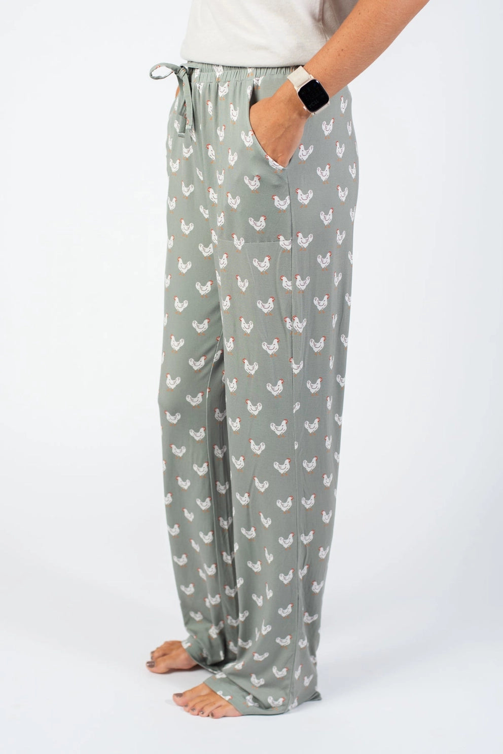 Chicken Bamboo Pajama Pajama Pants - Sage