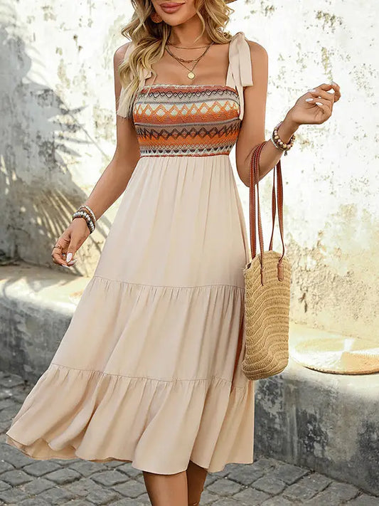 Camisole A Hem Patchwork Dress