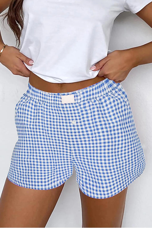 Gingham printed high waist shorts (Two Color options!)