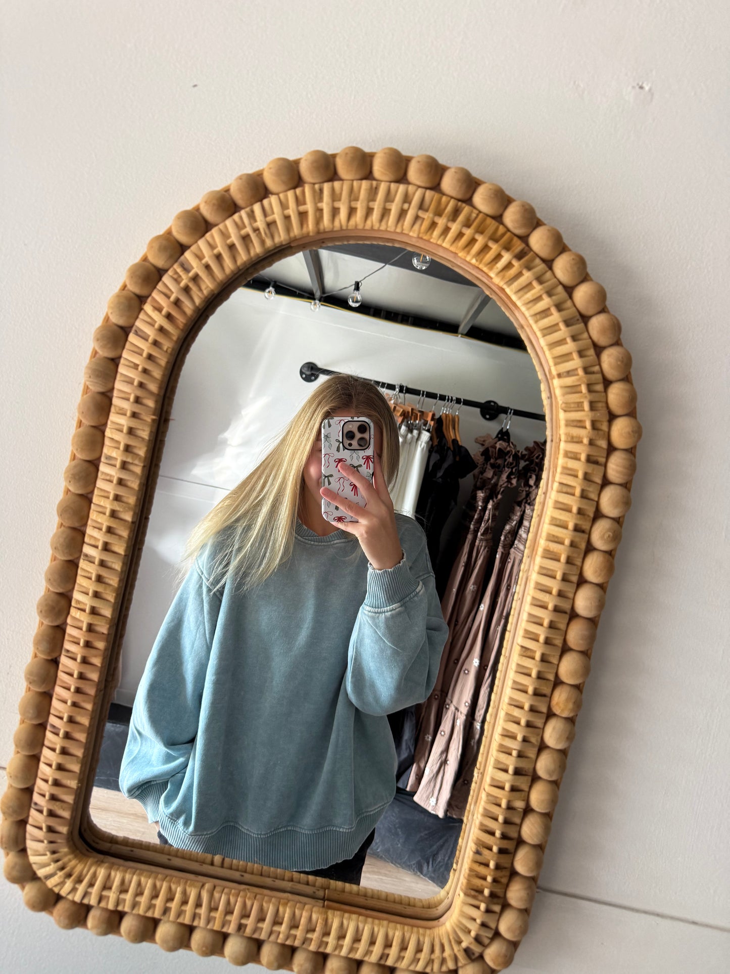 Acid Washed Pullover - Blue