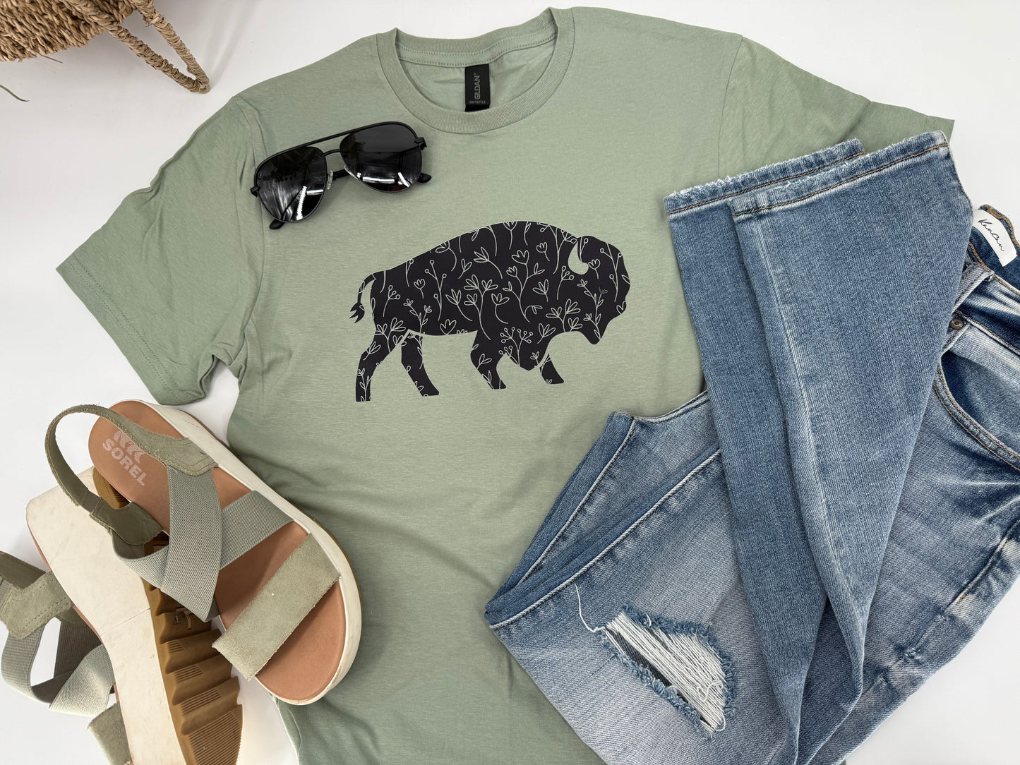 Bison Flower Graphic Tee