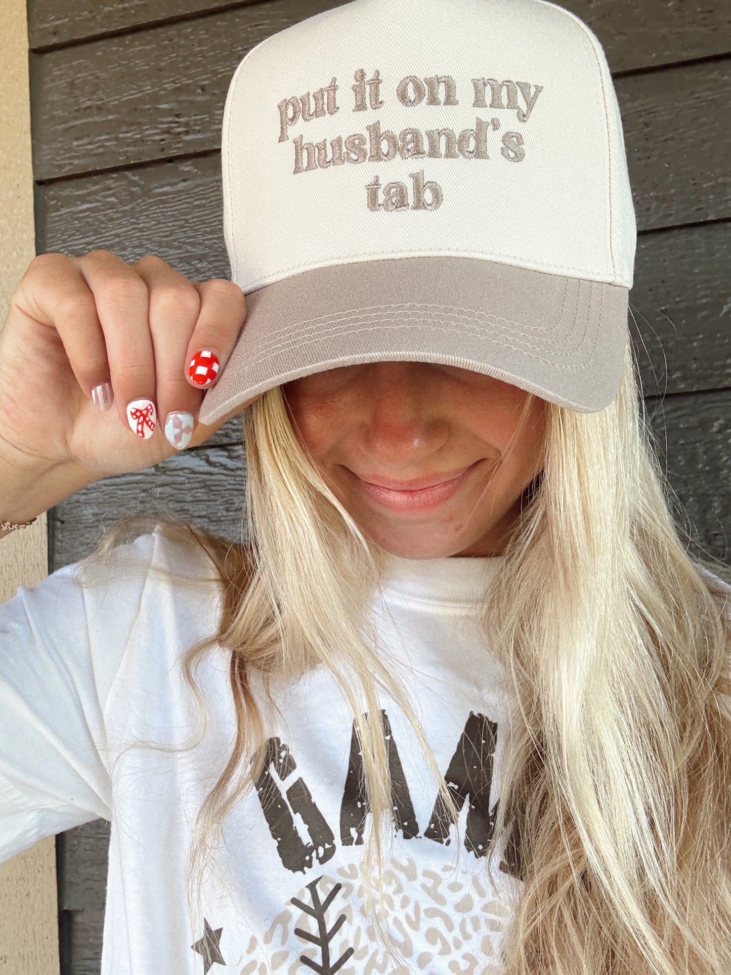 Put it On My Dads Tab Embroidered Cap (Navy, Black, Brown, tan)