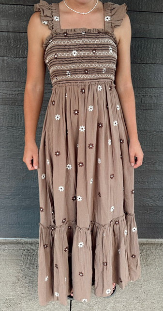 Floral Embroidered Maxi Dress