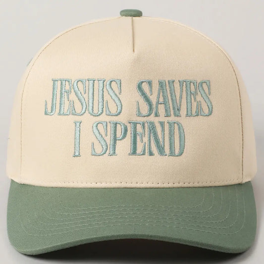 Jesus Saves I spend Trucker cap - Green
