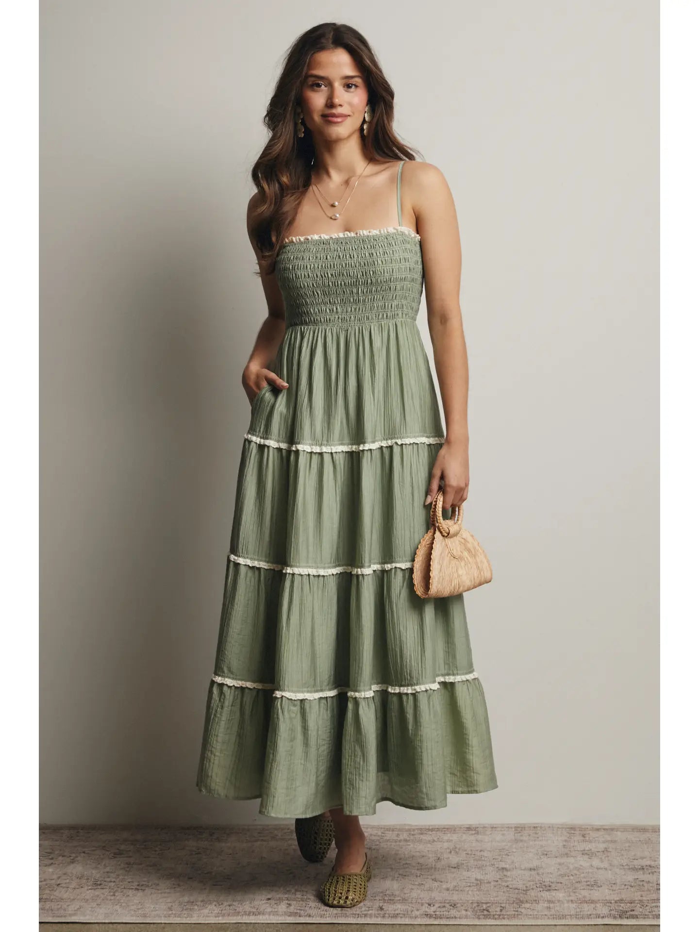 Sage green Maxi Dress
