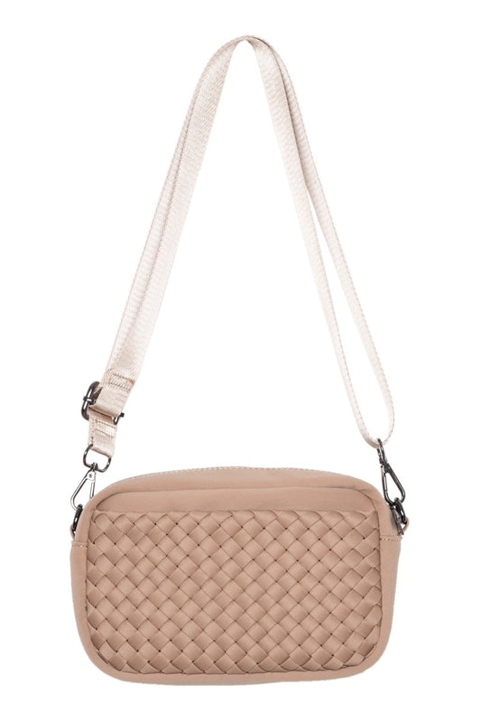Cross Body Woven Purse - Tan