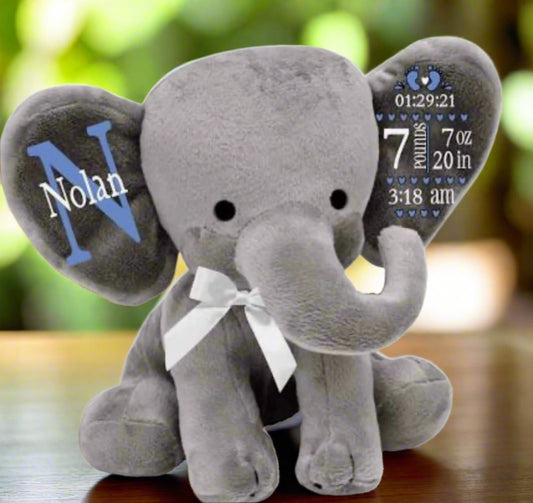 Personalized Stuffed Elephant